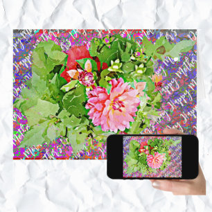 Hübsche Dahlia Bloom Bouquet Mutter Tageskarte