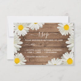 Hübsche Daisies Weiße Blumenzwiebelblume Rustikale RSVP Karte