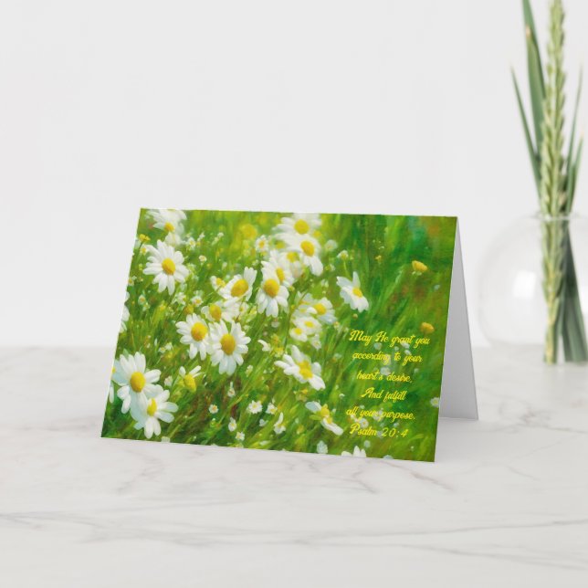 Hübsche Daisy-Blume Art Faith Bible Verse denken Karte (Vorderseite)