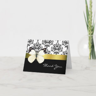 Hübsche Damask & Butterfly Dankeschön Karte