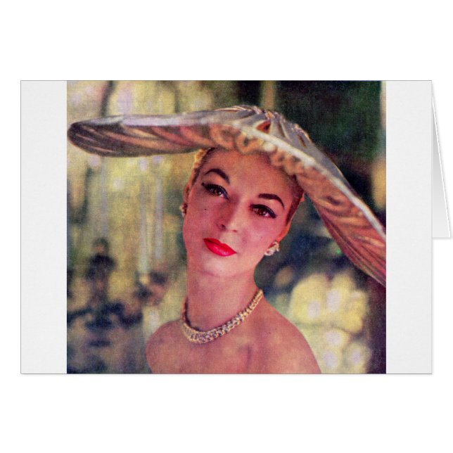 hübsche Dame, großer Hut (Vorderseite (Horizontal))