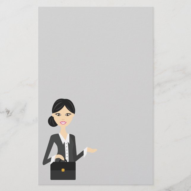 Hübsche Darstellung von Geschäftsfrauen mit schwar Briefpapier (Vorderseite)