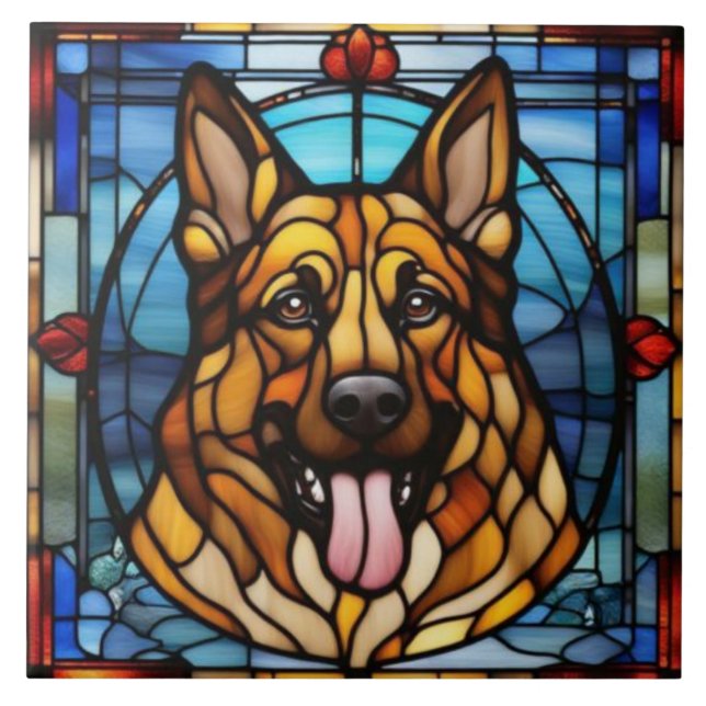 Hübsche Deutsche Schäferhund-Dekorfliese Fliese (Vorderseite)