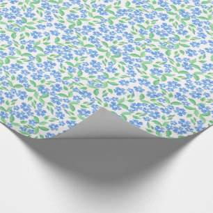 Hübsche Ditsy Blue Green Periwinkle Blume Geschenkpapier