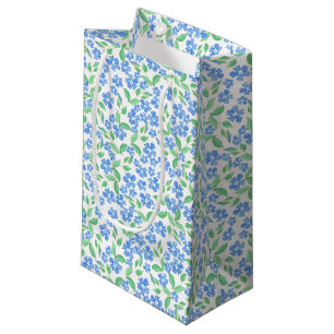 Hübsche Ditsy Blue Green Periwinkle Blume Kleine Geschenktüte