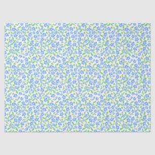 Hübsche Ditsy Blue Green Periwinkle Blume Seidenpapier