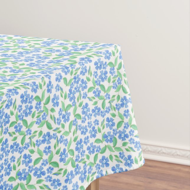 Hübsche Ditsy Blue Green Periwinkle Blume Tischdecke (Beispiel)
