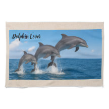Hübsche Dolphin Lover Personalisiert Küchentuch
