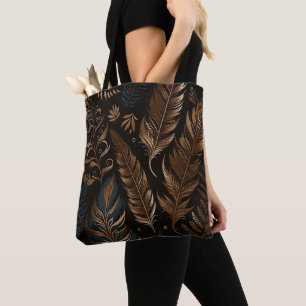 HÜBSCHE EARTH TONED BOHO FEATHERS TASCHE