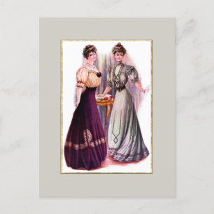 Hübsche edwardianische Mode-Postkarte Postkarte
