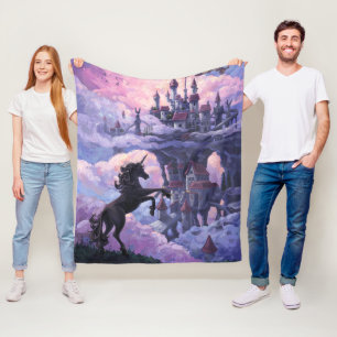 Hübsche Einhorn-Burg Fleecedecke