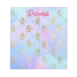 Hübsche Einhorn Fantasy Schönes Blau und Rosa Notizblock