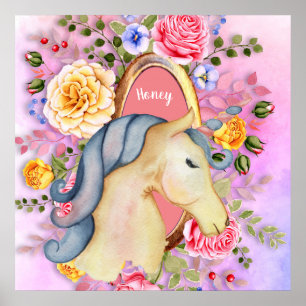 Hübsche Einhorn-Rose mit Namen "Girls" - Museo Can Poster