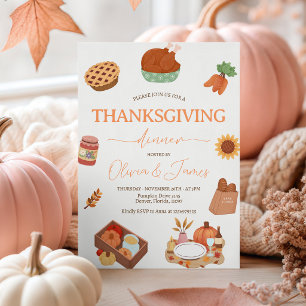 Hübsche Einladung zum Thanksgiving-Essen