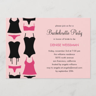 Hübsche Einladungen von Lingerie Junggeselinnen-Ab
