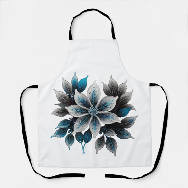 hübsche Eisblumen und Blätter Schürze (Vorderseite)