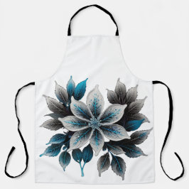 hübsche Eisblumen und Blätter Schürze