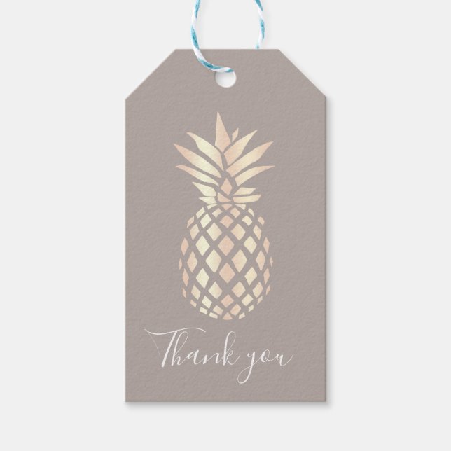 Hübsche, elegante Ananas- und Graugold-Rose Geschenkanhänger (Vorderseite)