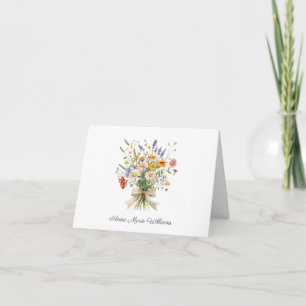 Hübsche elegante Blumen-Notizkarte Dankeskarte