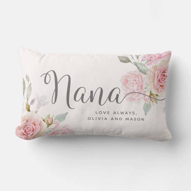 Hübsche elegante rosa Rosen | Nana Lendenkissen (Vorderseite)