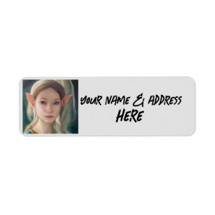 HÜBSCHE ELF GIRL-RÜCKSENDEADRESSEN-AUFKLEBER