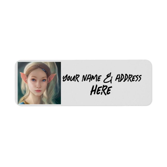 HÜBSCHE ELF GIRL-RÜCKSENDEADRESSEN-AUFKLEBER (Vorne)