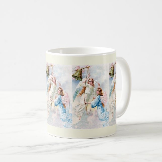 Hübsche Engel mit Glocke Kaffeetasse (VorderseiteRechts)