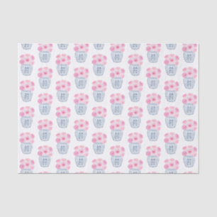 Hübsche englische Rose Blue & White Vase Baby Dusc Seidenpapier