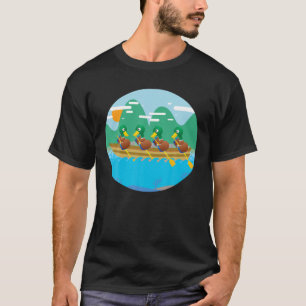 Hübsche Enten in einem Ruderboot   Cooles Duckling T-Shirt