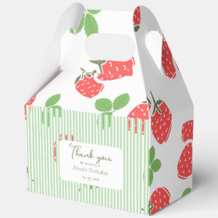 Hübsche Erdbeere und Streifen nach Kundenwunsch Gr Geschenkschachtel