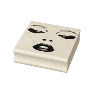 Hübsche Face Eyes lips Fashion Makeup Art Gummistempel