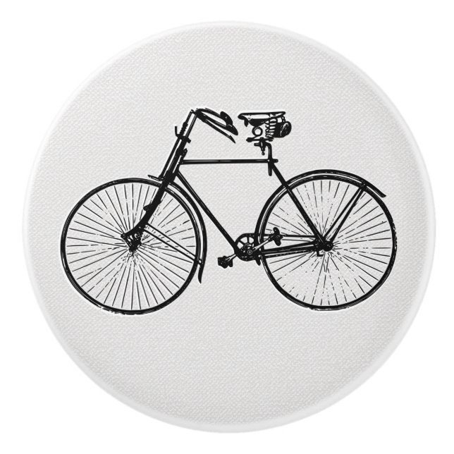 Hübsche Fahrradknöpfe ziehen Schwarz-weiß Keramikknauf (Vorderseite)