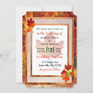 Hübsche Fall Bäume als Hochzeitseinladungen Einladung