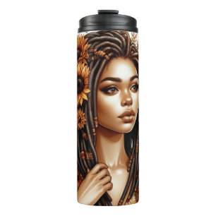 HÜBSCHE FALL-HERBST-THEMA DER AFRIKANISCHEN AMERIK THERMOSBECHER