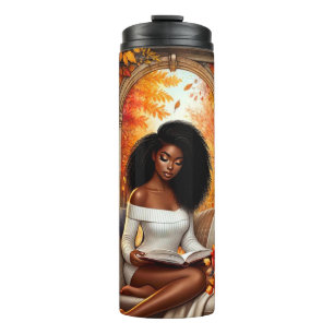 HÜBSCHE FALL THEMED AFRIKANISCHE AMERIKANISCHE FRA THERMOSBECHER
