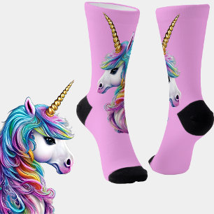 Hübsche Fantasy Unicorn auf Rosa Socken