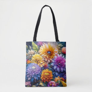 Hübsche farbenfrohe AI-Kunst-Blumen Tasche