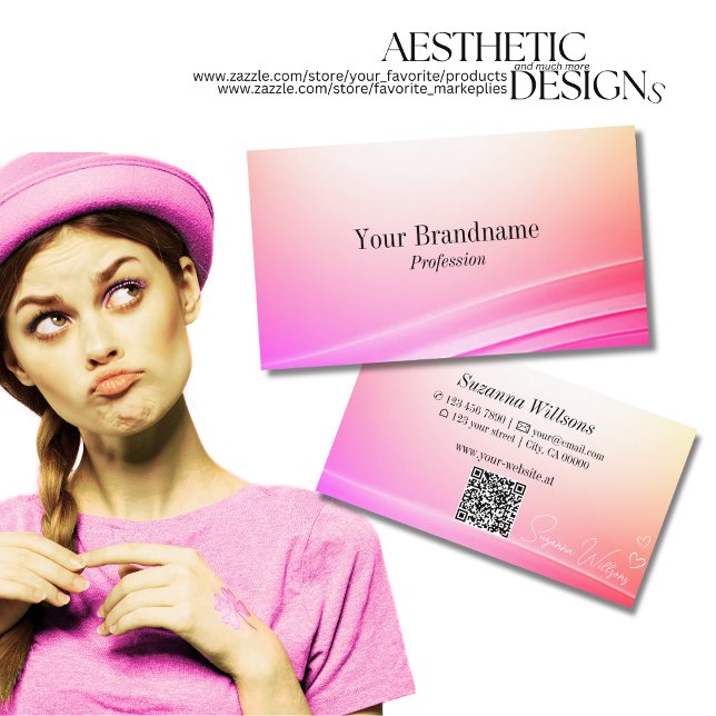 Hübsche, farbige, abgerundete Dekoration mit QR-Co Visitenkarte (Von Creator hochgeladen)