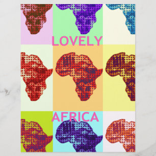 Hübsche Farbige Afrika-Karte Pop Muster Kunst Desi
