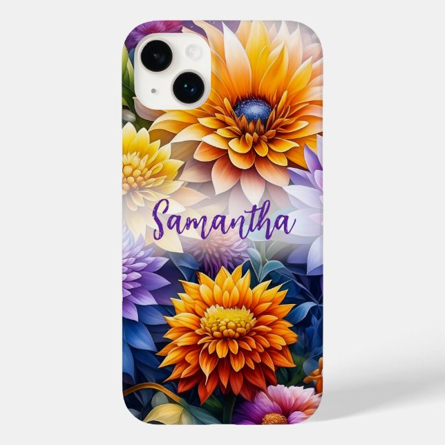 Hübsche Farbige Ai Art Blume Personalisiert Case-Mate iPhone 14 Plus Hülle (Rückseite)