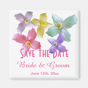 Hübsche farbige Blume Save the Date Magnet