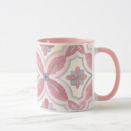 Hübsche, farbige Blumenmuster Die Fliesen sind ros Tasse