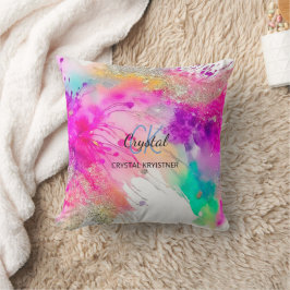 Hübsche farbige Paint Splash Monogramm Kissen