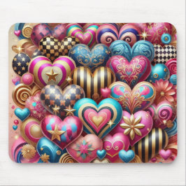 HÜBSCHE FARBIGE VALENTINSTAG HERZEN MOUSEPAD