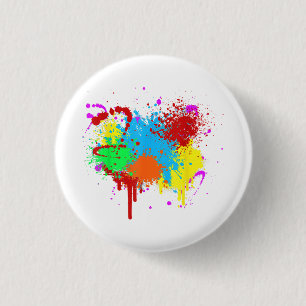 Hübsche Farbklecks-Splatter-Malerei Abstrakte Kuns Button