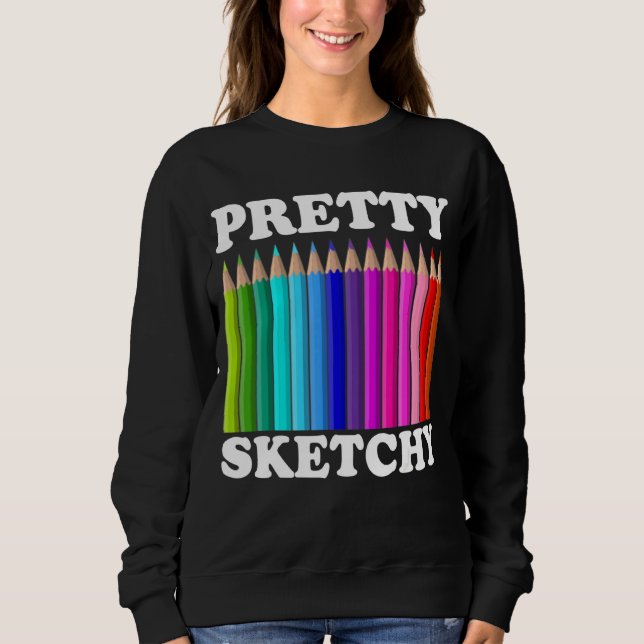 Hübsche Farbstifte Coole Maler Künstler T Sweatshirt (Vorderseite)