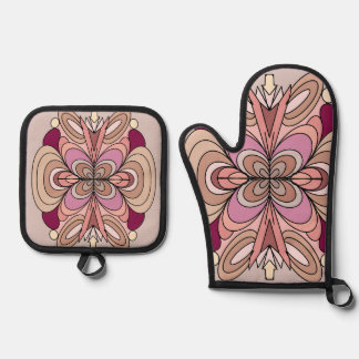 Hübsche Farbtöne Oven Mitt & Pot Holder Ofenhandschuh & Topflappen-Set