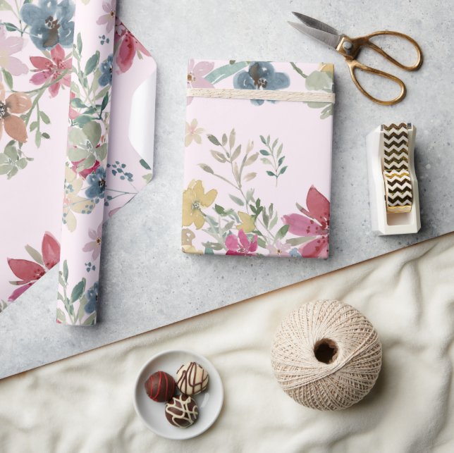 Hübsche FeldBlume beifügen Rosa Geschenkpapier (Kunsthandwerk)