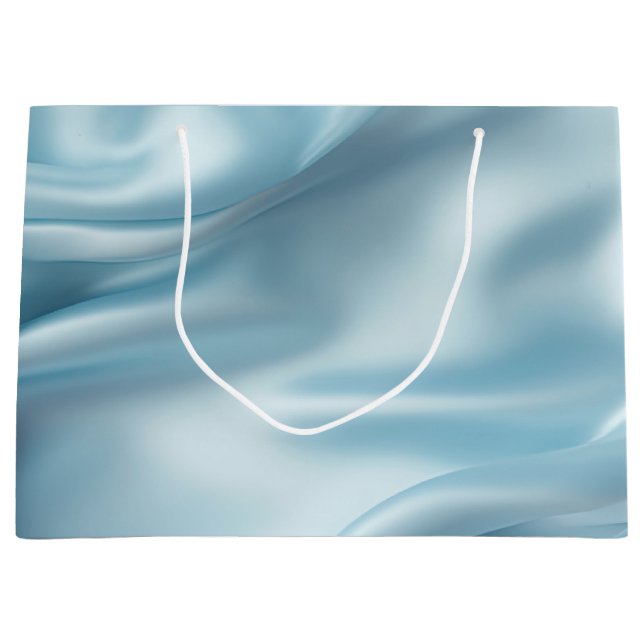 Hübsche Feminine Light Blue Imitats Satin Große Geschenktüte (Vorderseite)
