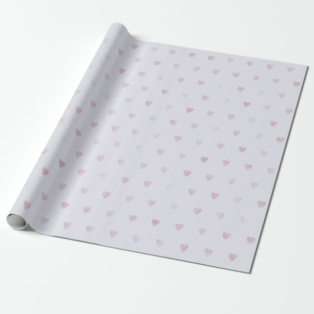 Hübsche Fliederherzen Geschenkpapier (Ungerollt)